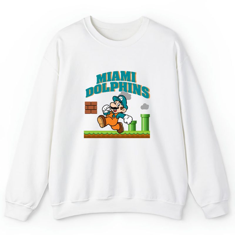 Mario X Miami Dolphins Team NFL American Football Unisex Sweatshirt TAS8595