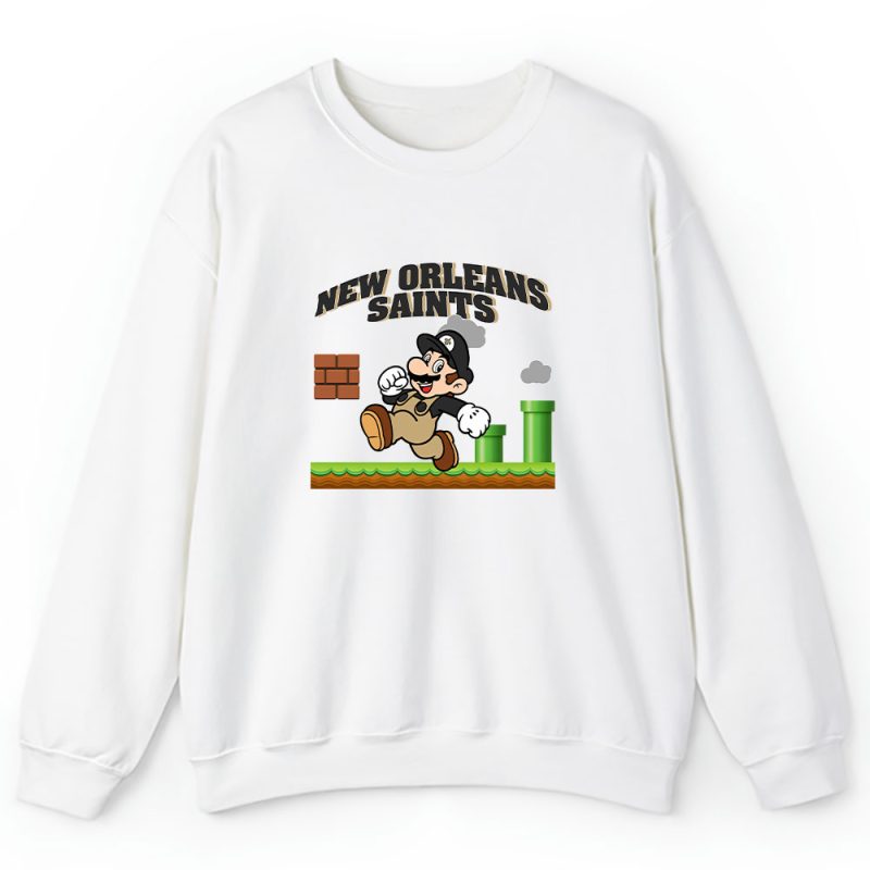 Mario X New Orleans Saints Team NFL American Football Unisex Sweatshirt TAS8598