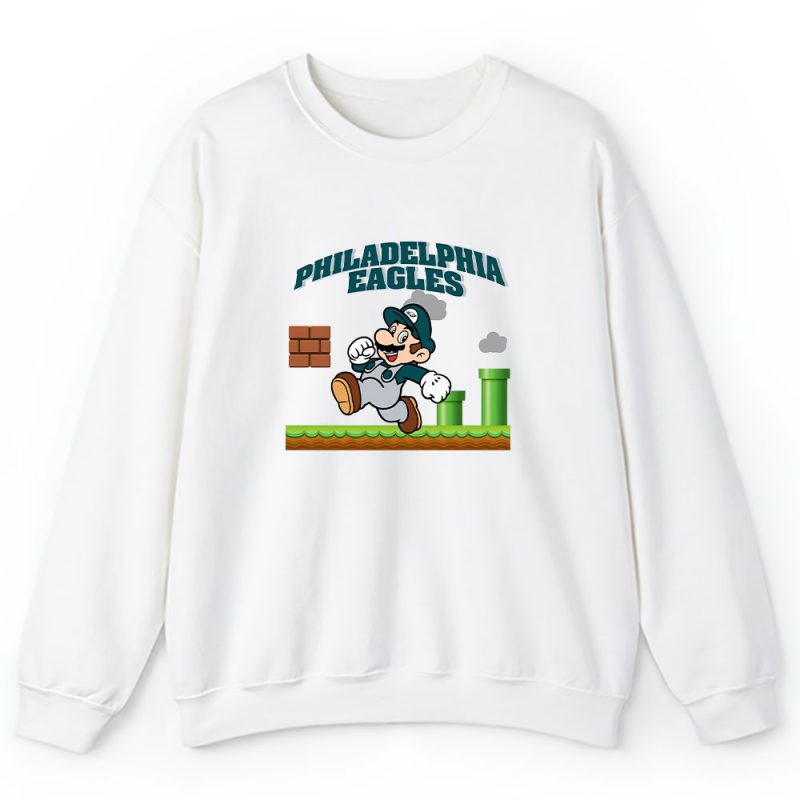 Mario X Philadelphia Eagles Team NFL American Football Unisex Sweatshirt TAS8601