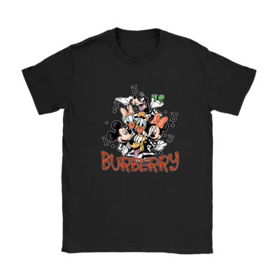 Mickey And Friends Skeleton Halloween Burberry Unisex T-Shirt Cotton Tee TAT10095