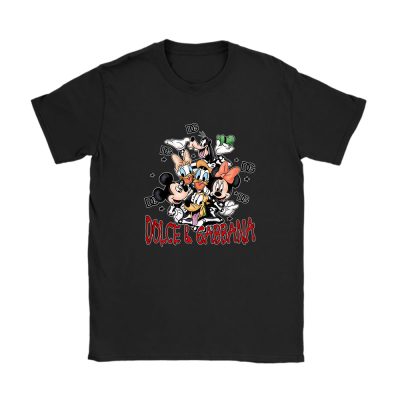 Mickey And Friends Skeleton Halloween Dolce & Gabbana Unisex T-Shirt Cotton Tee TAT10099