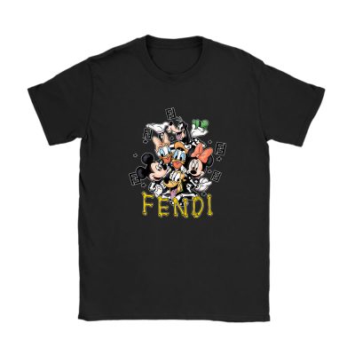 Mickey And Friends Skeleton Halloween Fendi Unisex T-Shirt Cotton Tee TAT10103