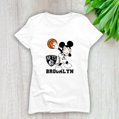 Mickey Mouse X Dabbing Dance X Brooklyn Nets Team X NBA X Basketball Lady T-Shirt Women Tee LTL10885