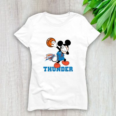 Mickey Mouse X Dabbing Dance X Oklahoma City Thunder Team X NBA X Basketball Lady T-Shirt Women Tee LTL10882