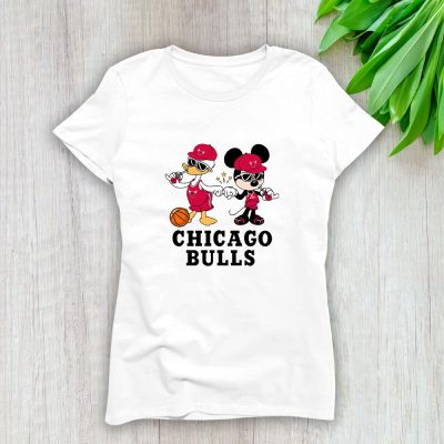 Mickey Mouse X Donald Duck X Chicago Bulls Team X NBA X Basketball Lady T-Shirt Women Tee LTL10828