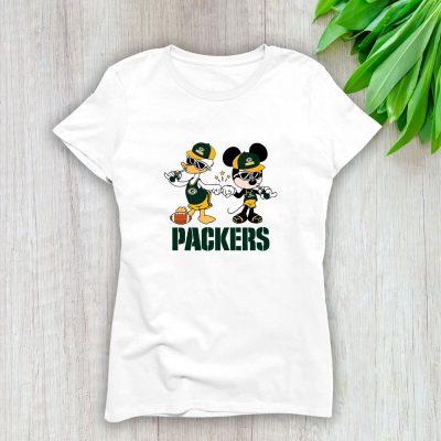 Mickey Mouse X Donald Duck X Green Bay Packers Team X NFL X American Football Lady T-Shirt Women Tee LTL10836