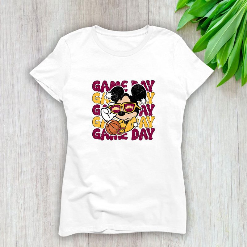 Mickey Mouse X Game Day X Cleveland Cavaliers Team Lady T-Shirt Women Tee LTL10937