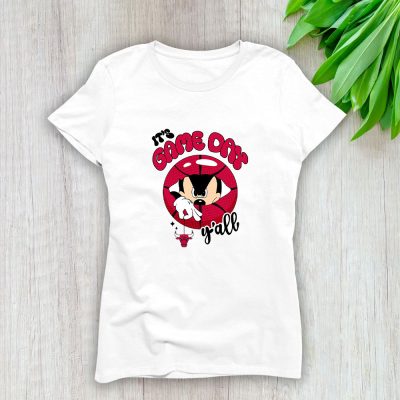 Mickey Mouse X Its Game Day Yall X Chicago Bulls Team Lady T-Shirt Women Tee LTL10958