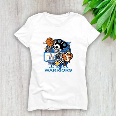 Mickey Skull Retro Basketball Sublimation Golden State Warriors Team Lady T-Shirt Women Tee LTL11045