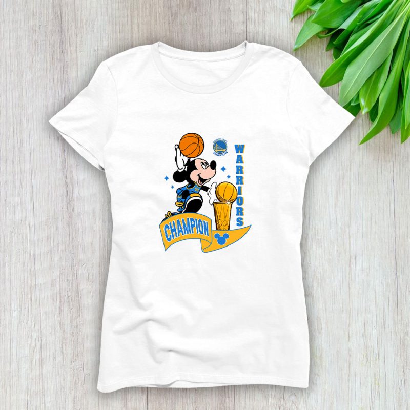 Mickey X Champion Cup X Customized X Golden State Warriors Team Lady T-Shirt Women Tee LTL11015