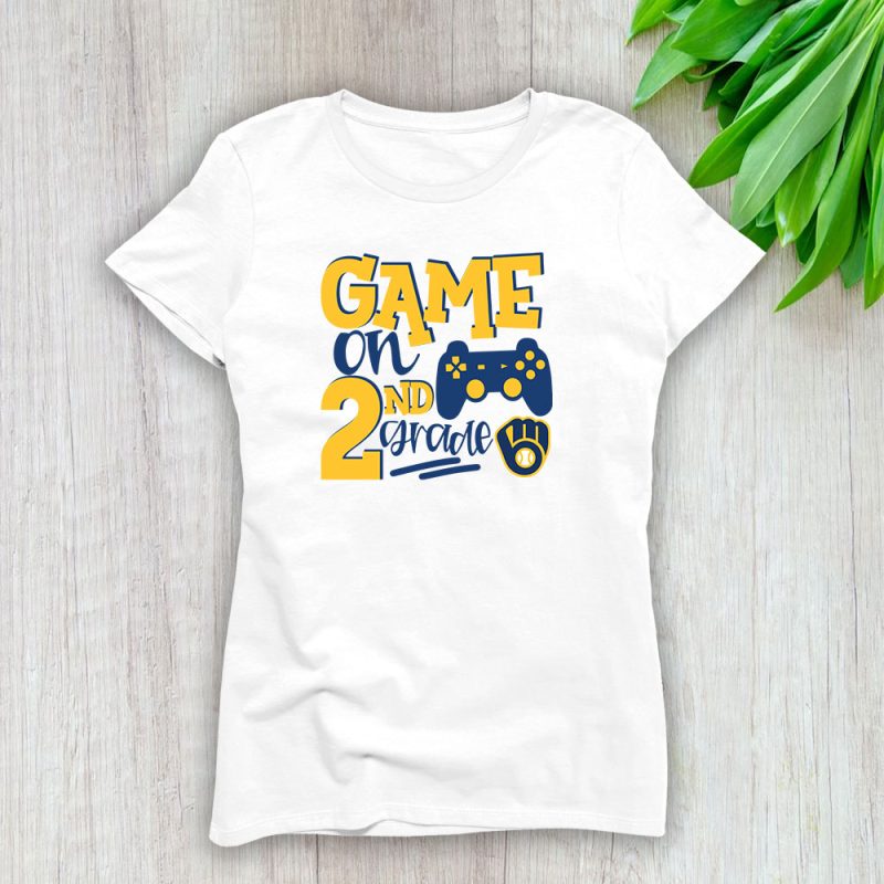 Milwaukee Brewers X Game On X Schools Back X Custom Number Grade Lady T-Shirt Women Tee LTL10444