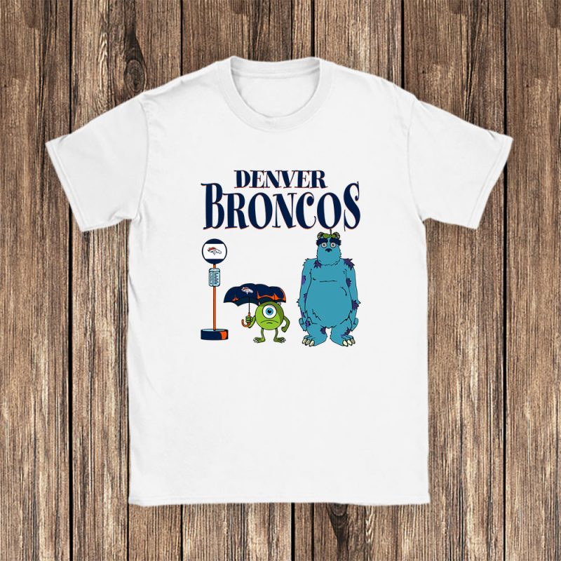 Monster X Mike X Sully X Denver Broncos Team NFL American Football Unisex T-Shirt Cotton Tee TAT9019