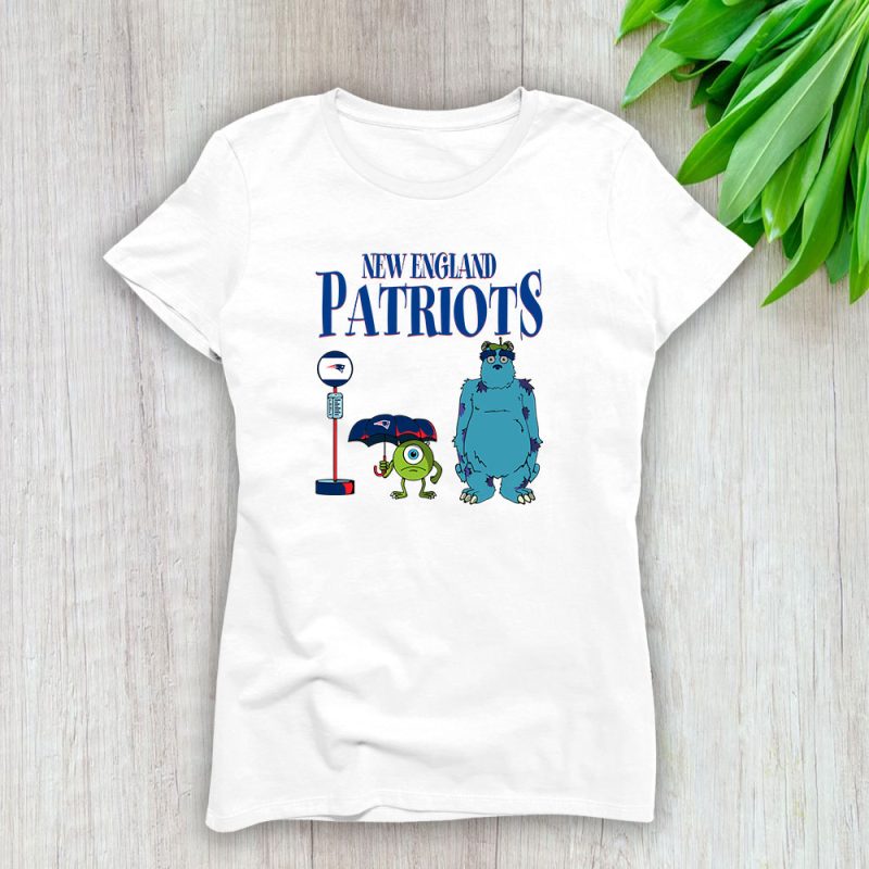 Monster X Mike X Sully X New England Patriots Team NFL American Football Lady T-Shirt Women Tee LTL9021