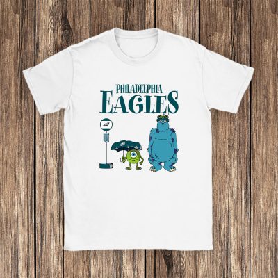 Monster X Mike X Sully X Philadelphia Eagles Team NFL American Football Unisex T-Shirt Cotton Tee TAT9023