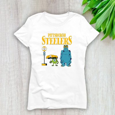 Monster X Mike X Sully X Pittsburgh Steelers Team NFL American Football Lady T-Shirt Women Tee LTL9024