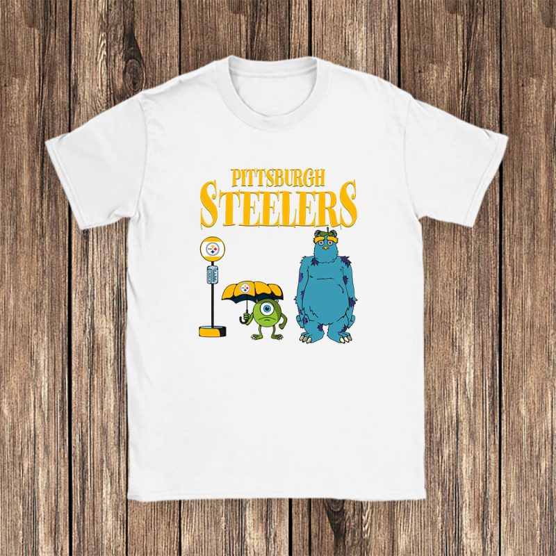 Monster X Mike X Sully X Pittsburgh Steelers Team NFL American Football Unisex T-Shirt Cotton Tee TAT9024