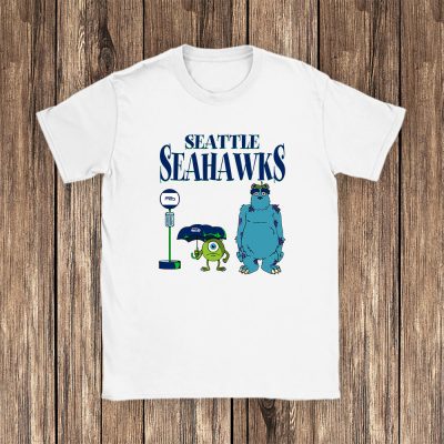 Monster X Mike X Sully X Seattle Seahawks Team NFL American Football Unisex T-Shirt Cotton Tee TAT9025