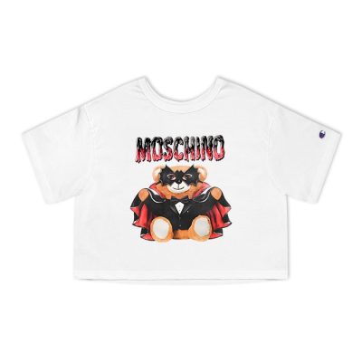 Moschino Bat Teddy Bear Champion Lady Crop-Top T-Shirt CTB2896