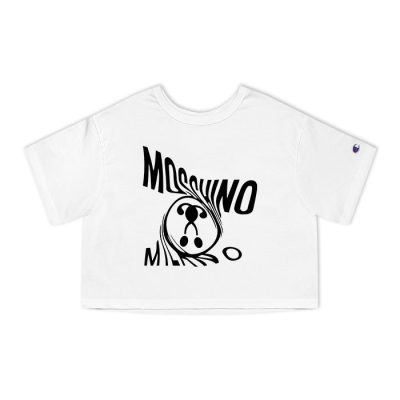 Moschino Double Question Mark Logo Champion Lady Crop-Top T-Shirt CTB2892