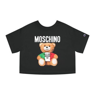 Moschino Italy Teddy Bear Champion Lady Crop-Top T-Shirt CTB2898