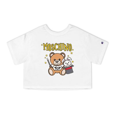 Moschino Magician Teddy Bear Champion Lady Crop-Top T-Shirt CTB2901