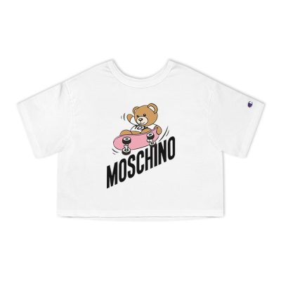 Moschino Skater Teddy Bear Champion Lady Crop-Top T-Shirt CTB2890