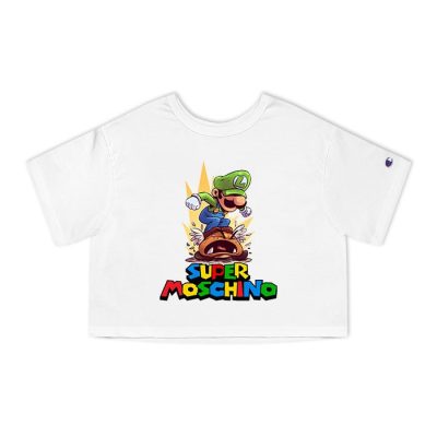 Moschino Super Mario Luigi Champion Lady Crop-Top T-Shirt CTB2915