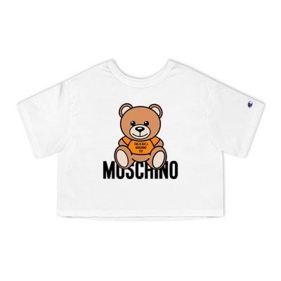 Moschino Teddy Bear Champion Lady Crop-Top T-Shirt CTB2887