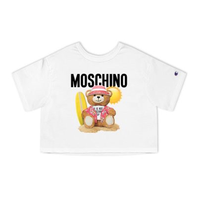 Moschino Teddy Bear Champion Lady Crop-Top T-Shirt CTB2891