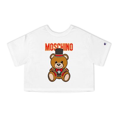 Moschino Teddy Bear Champion Lady Crop-Top T-Shirt CTB2899