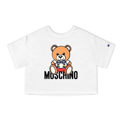 Moschino Teddy Bear Champion Lady Crop-Top T-Shirt CTB2906