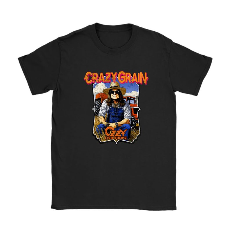 Ozzy Osbourne Crazy Grain Ozzy Farmer Parody Rock Heavy Met Unisex T-Shirt Cotton Tee TAT10840