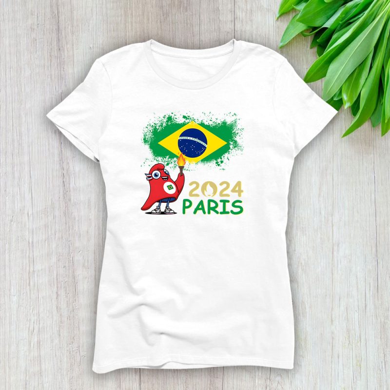 Paris 2024 Olympic Phryge X Team Brazil Fan X Summer Game Lady T-Shirt Women Tee LTL12821