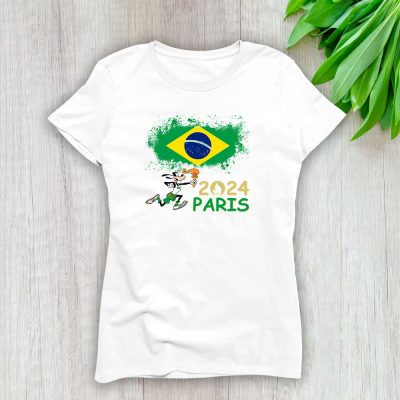 Paris 2024 Olympic X Goofy Team Brazil Fan X Summer Game Lady T-Shirt Women Tee LTL12822