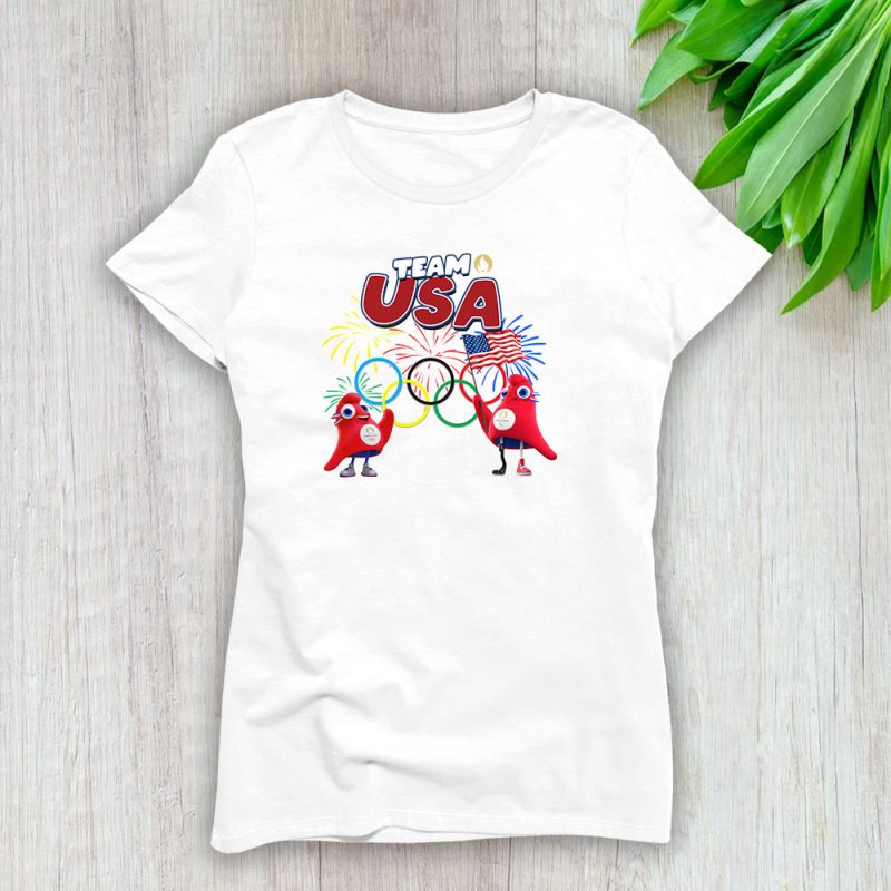 Paris 2024 Olympic X Team Usa Fan X Summer Game X Phryge Lady T-Shirt Women Tee LTL12608