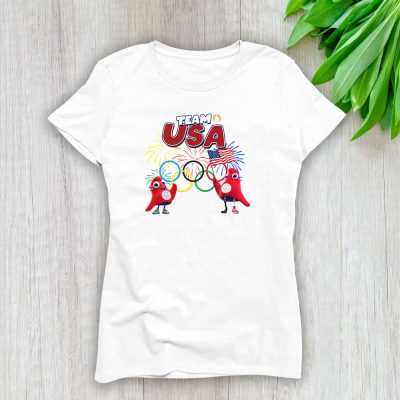 Paris 2024 Olympic X Team Usa Fan X Summer Game X Phryge Lady T-Shirt Women Tee LTL12922