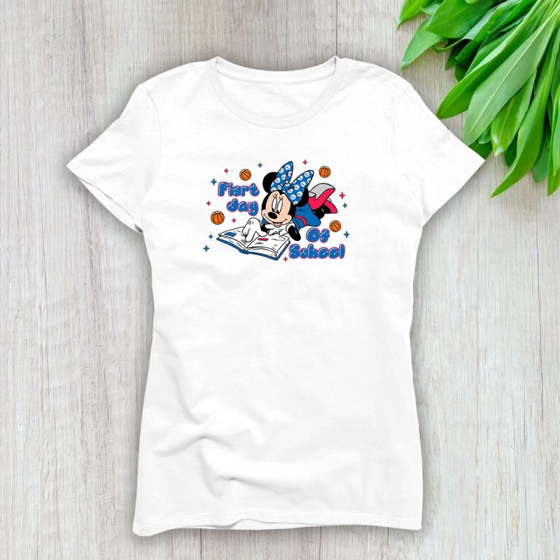 Philadelphia 76ers X Welcome Back To School Gift X Minnie Mouse Lady T-Shirt Women Tee LTL9412