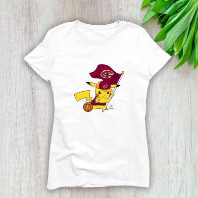 Pikachu X Flag Team X Cleveland Cavaliers Team X NBA X Basketball Lady T-Shirt Women Tee LTL10907