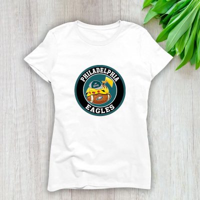 Pikachu X Sleeping X Philadelphia Eagles Team X NFL X American Football Lady T-Shirt Women Tee LTL10852