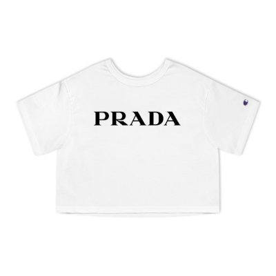 Prada Logo Luxury Champion Lady Crop-Top T-Shirt CTB2540