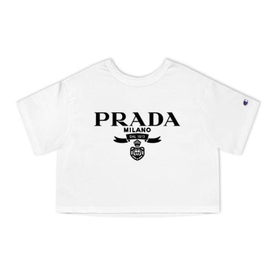 Prada Logo Luxury Champion Lady Crop-Top T-Shirt CTB2541