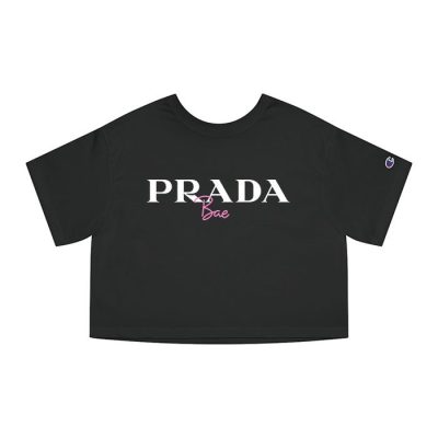 Prada Logo Luxury Champion Lady Crop-Top T-Shirt CTB2549