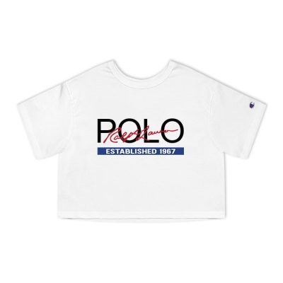 Ralph Lauren Camiseta Polo Infantil Lettering Branca Champion Lady Crop-Top T-Shirt CTB2741