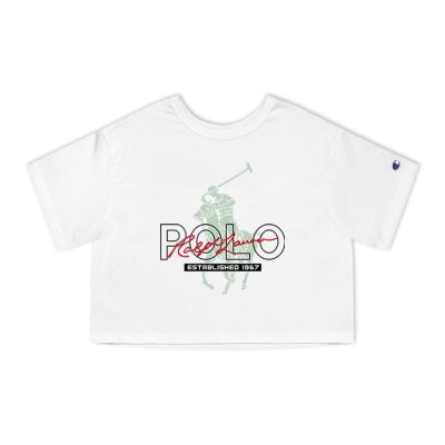 Ralph Lauren Camiseta Polo Infantil Lettering Branca Champion Lady Crop-Top T-Shirt CTB2753