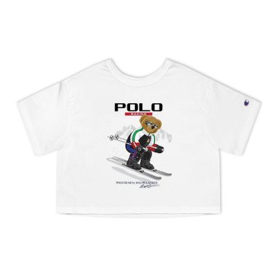 Ralph Lauren Polo Racing Bear Teddy Champion Lady Crop-Top T-Shirt CTB2766