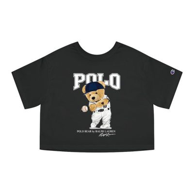 Ralph Lauren Polo Sport Bear Teddy Champion Lady Crop-Top T-Shirt CTB2774