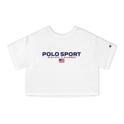 Ralph Lauren Polo Sport Plag Usa Champion Lady Crop-Top T-Shirt CTB2750