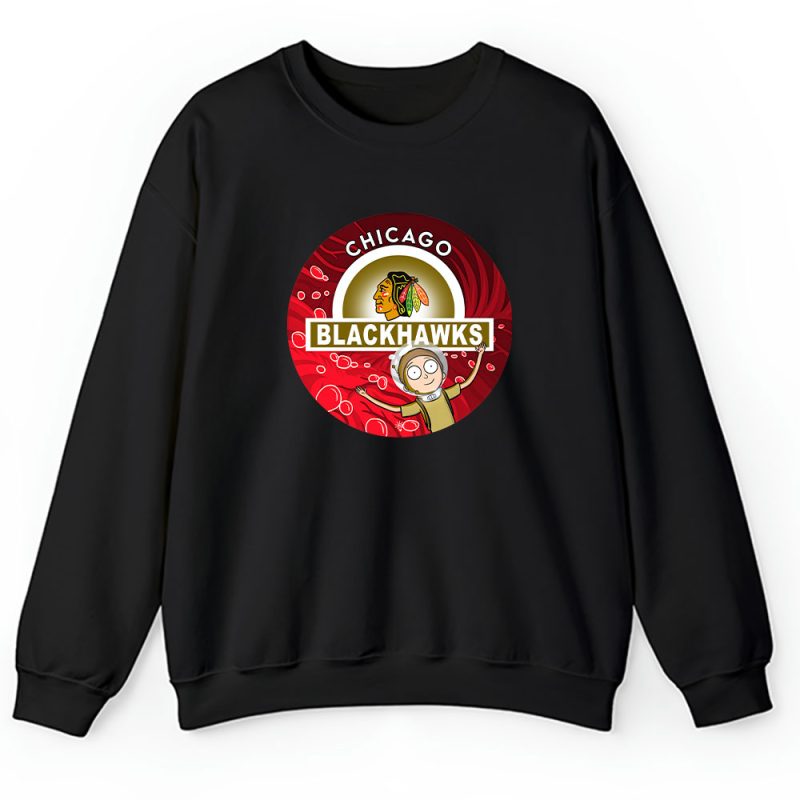 Rick And Morty X Chicago Blackhawks Team NHL Hockey Fan Unisex Sweatshirt TAS8669