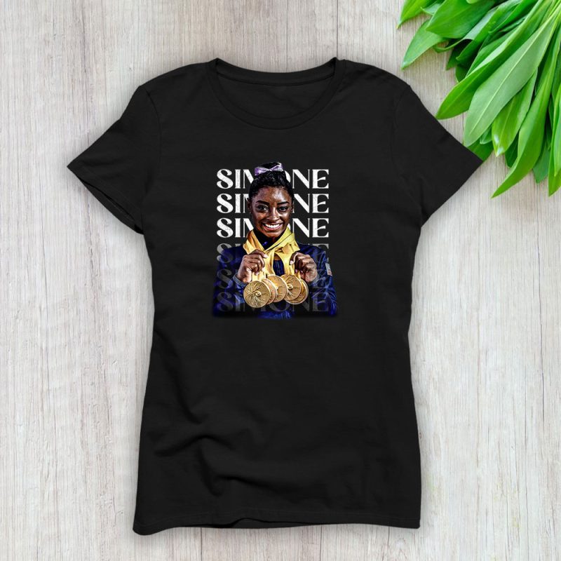 Simone Biles Dtg X Olympic Paris 2024 X Team Usa Gymnastics Lady T-Shirt Women Tee LTL12814