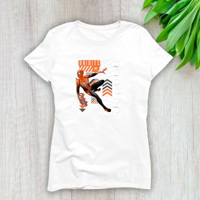 Spiderman MLB Baltimore Orioles Lady T-Shirt Women Tee LTL11582